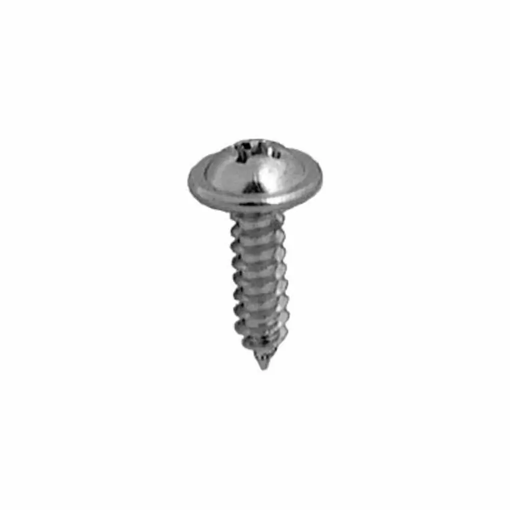 #8 X 5/8" Phillips round Washer Head Tap Screw - Chrome - 100 Pieces