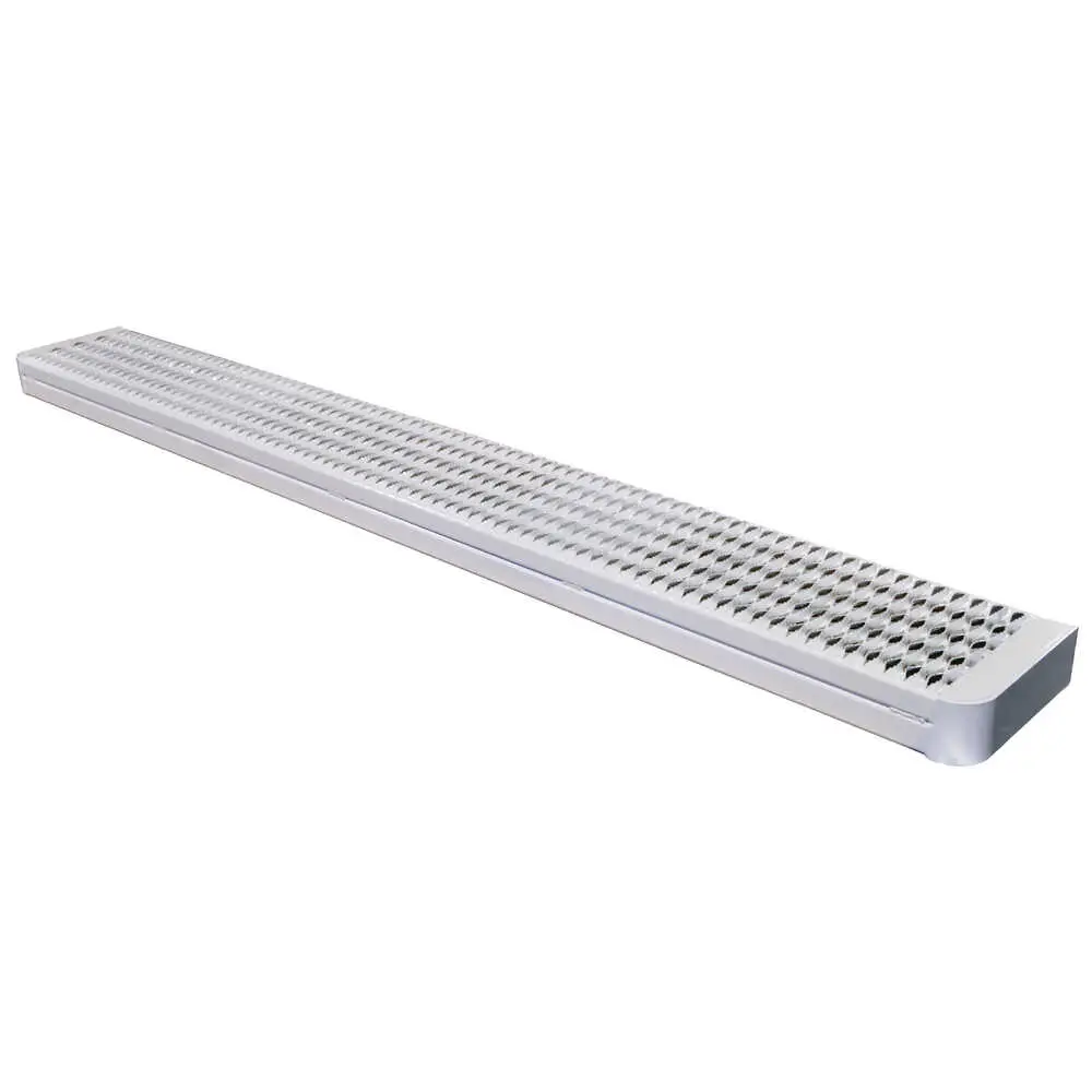 82" Wide x 12" Deep - Rear Steel Step Bumper with Grip Strut Surface - Powder Coated White