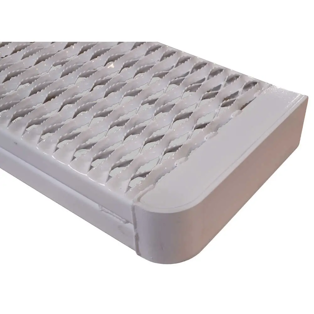 82" Wide x 12" Deep - Rear Steel Step Bumper with Grip Strut Surface - Powder Coated White