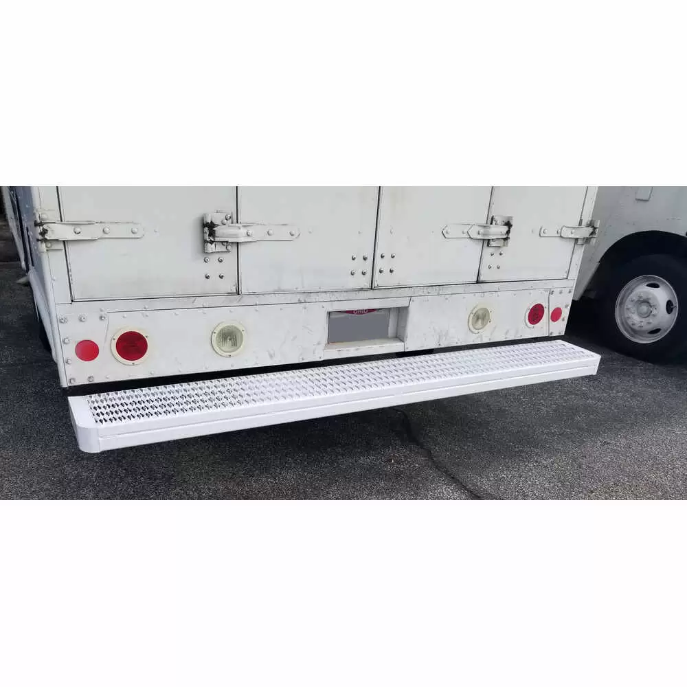 86" Wide x 12" Deep - Rear Steel Step Bumper - Powder Coated White
