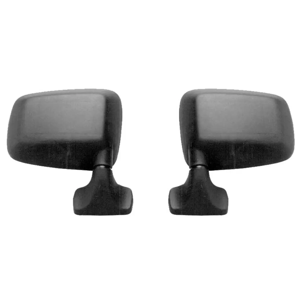 87-95 Jeep Wrangler Mirror Assembly Kit, Hard Top Models, Foldaway Style Flat Glass, Manual Mirror, Black