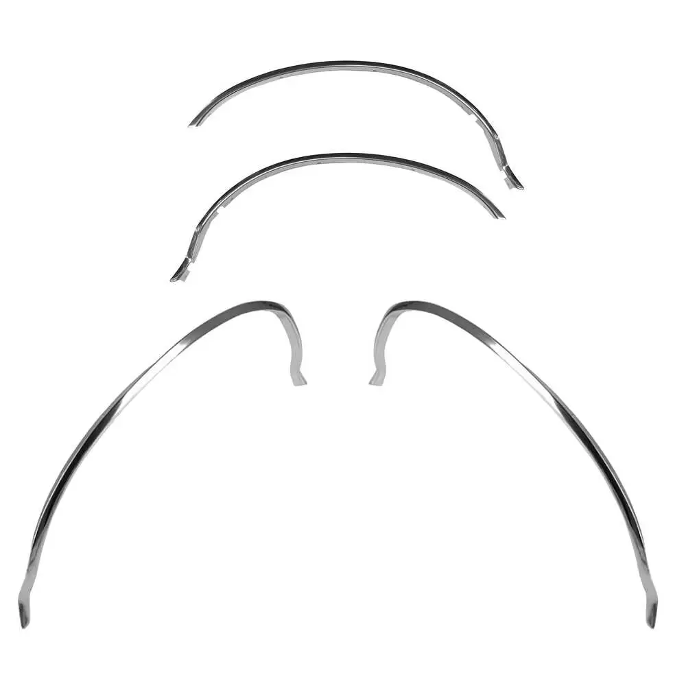 87-96 Ford F150 Pickup Truck Front & Rear Wheel Well Molding Kit, Chrome