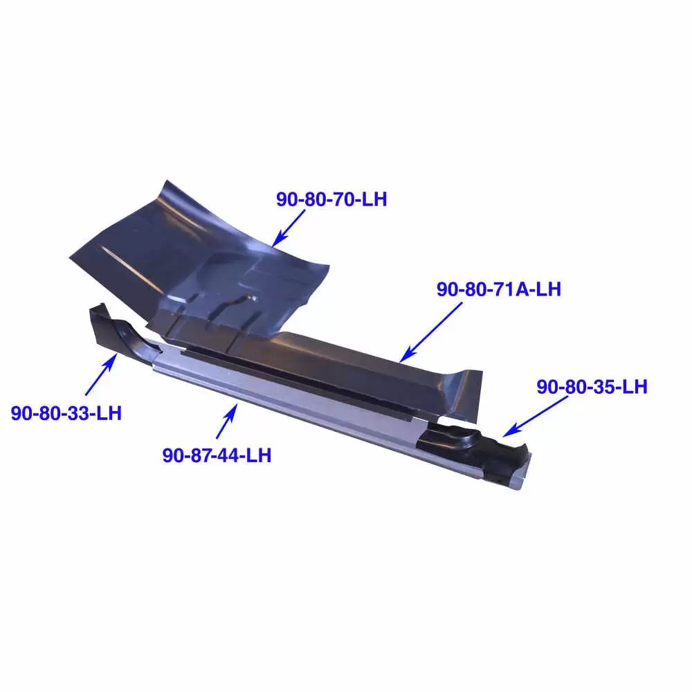 87-98 Ford F350 Pickup Rocker Panel - OE Style - Standard Cab - Left Side
