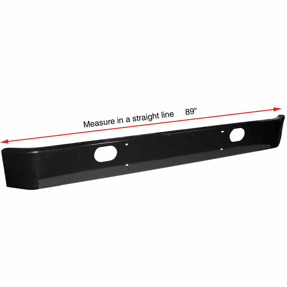 89" Front Bumper, Black - Fits Grumman Bodies with International Chassis