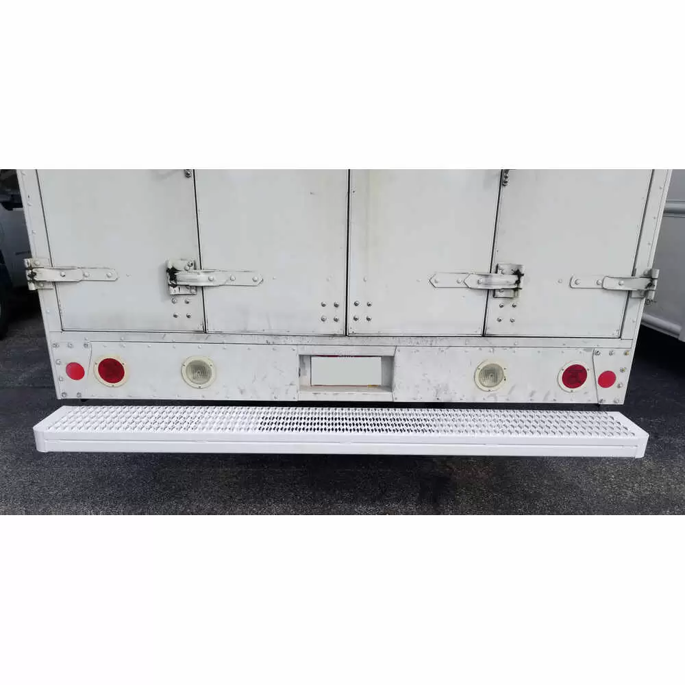 95" Wide x 12" Deep - Rear Steel Step Bumper with Grip Strut Surface - White