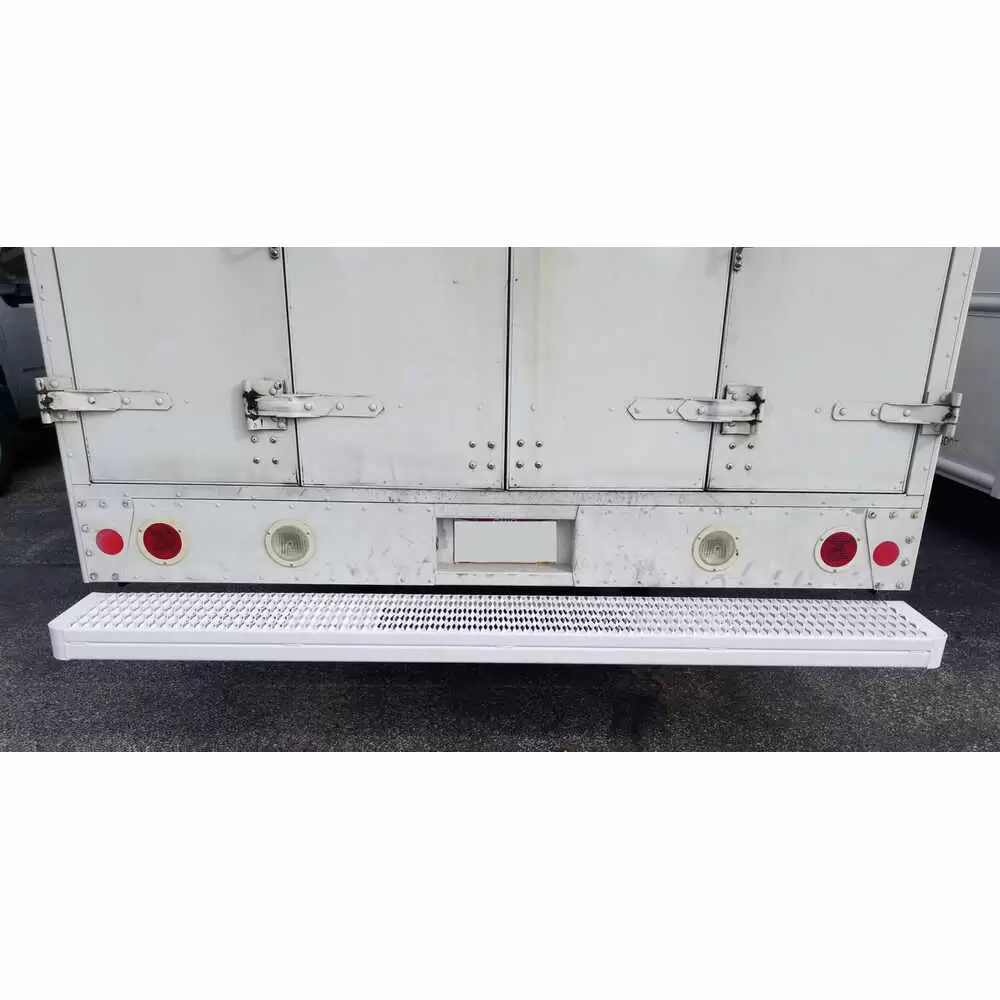 95" Wide x 12" Deep Rear Step Bumper with Grip Strut Surface - White