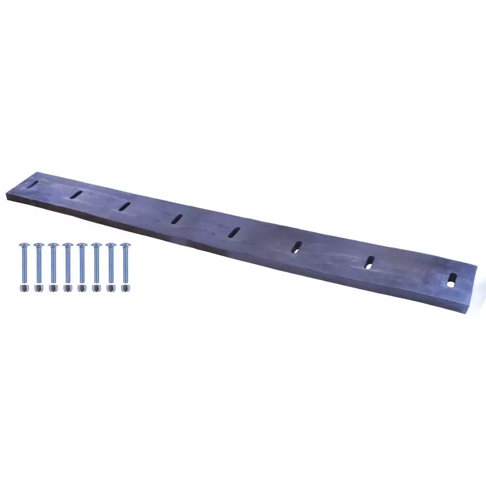 96" Rubber Cutting Edge Blade, has 8 Mounting Slots with Hardware Kit - Replaces Western 608291