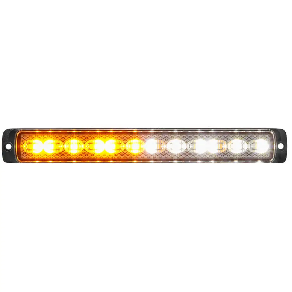 9.75" Surface Mount Warning Tricolor, 36 LED Amber/Green/White Clear Lens