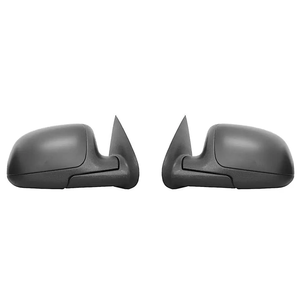 99-02 Chevrolet Pickup Silverado Mirror Assembly Kit, Heated Flat Glass with Black Cap, Electric Pair