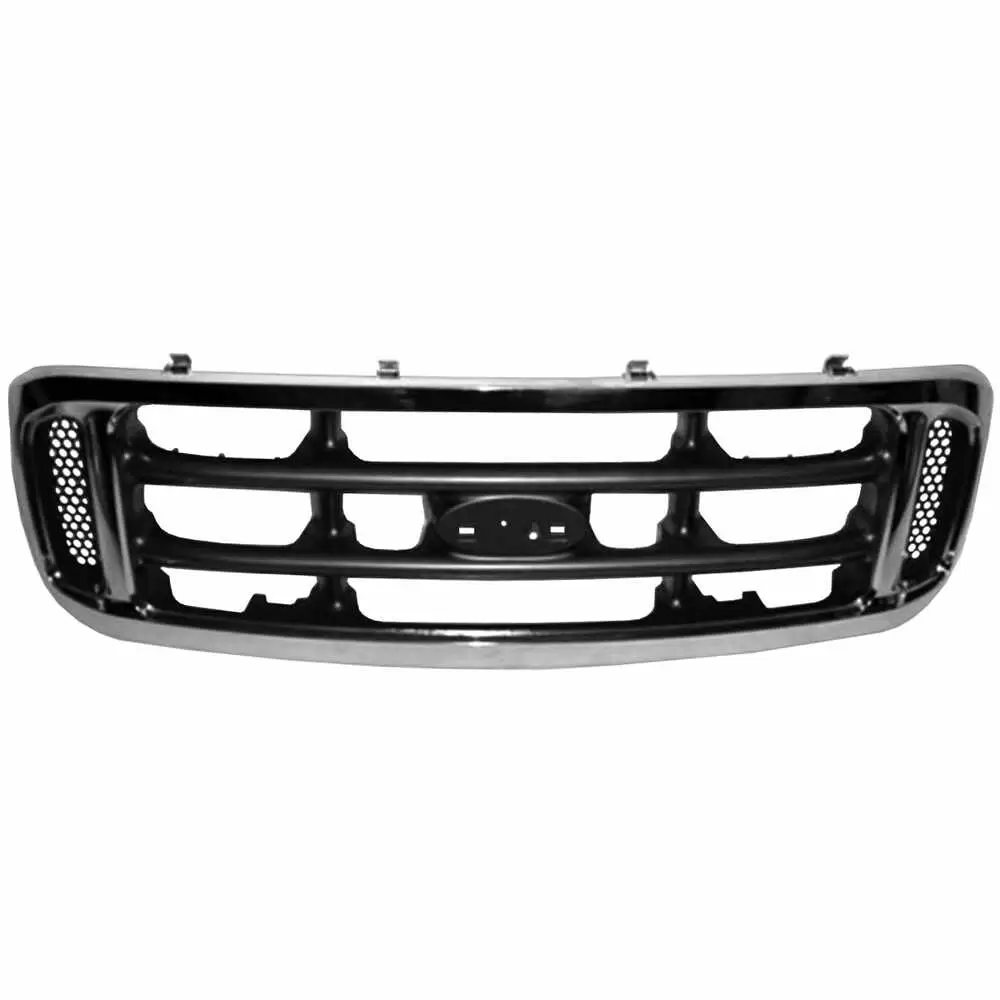99-04 Ford F250 Pickup Chrome, Silver & Black Grille