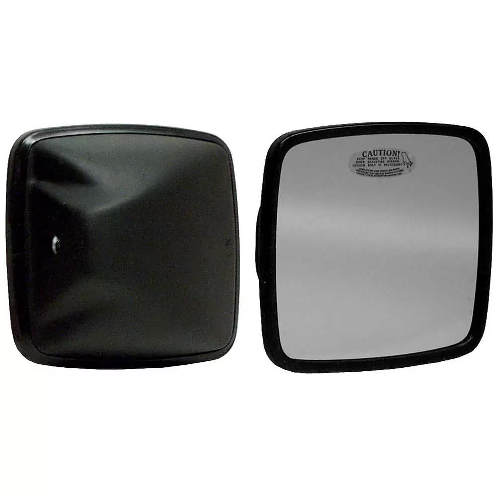 Black Plastic Mirror Head with Flat Glass - 6.5" x 6" - Velvac 704159