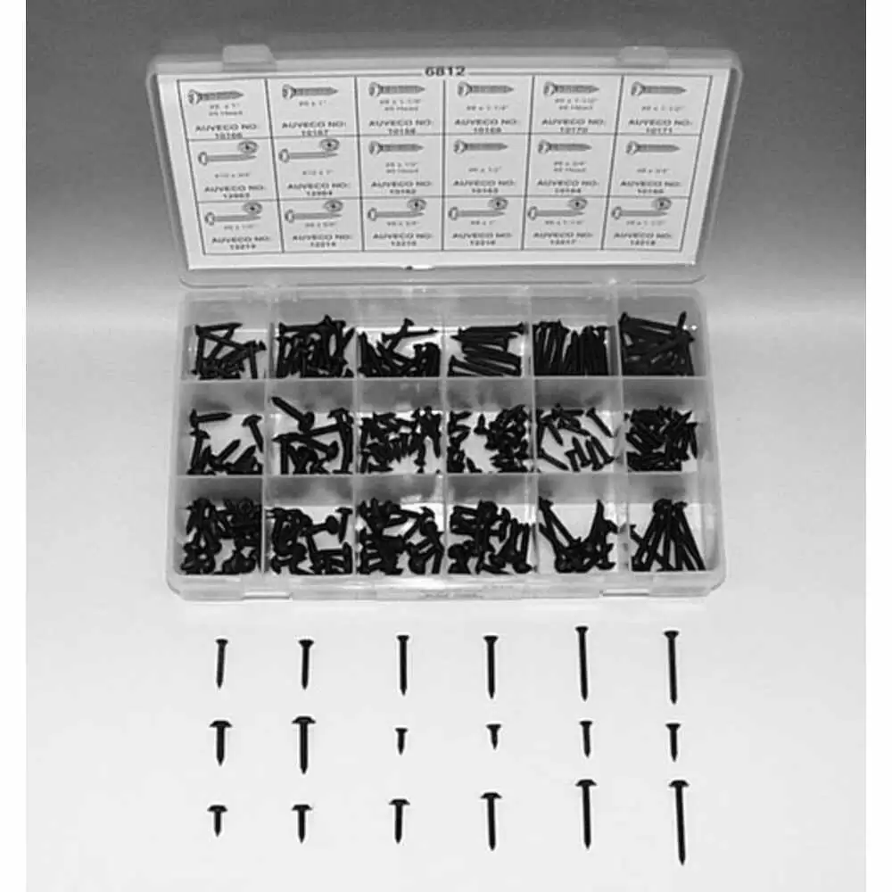 Black Tapping Screw Quik Select Kit  - 312 Pieces - Auveco 6812