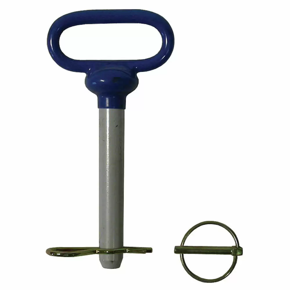 Blue Poly Coated Hitch Pin w/ Cotter Pin 3/4" x 4 1/2" - Replaces Sno-Way 96105046 1303111