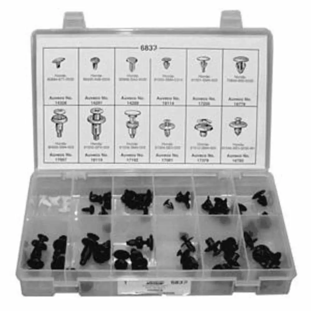 Body Hardware, 58 pcs; 12 varieties - fits Nissan - Auveco 6838