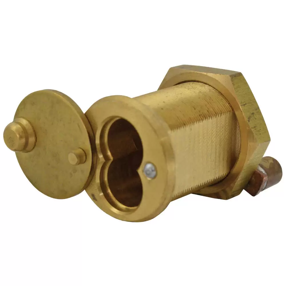 Brass Cylinder Housing for Lock Box - fits Whiting Roll Up Door