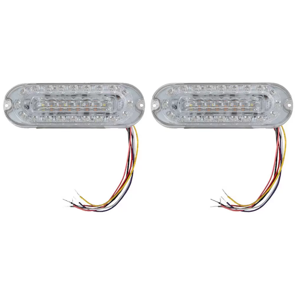 Combination 6" LED Oval Stop/Turn/Tail, Backup, and Strobe Light 2-Piece Kit