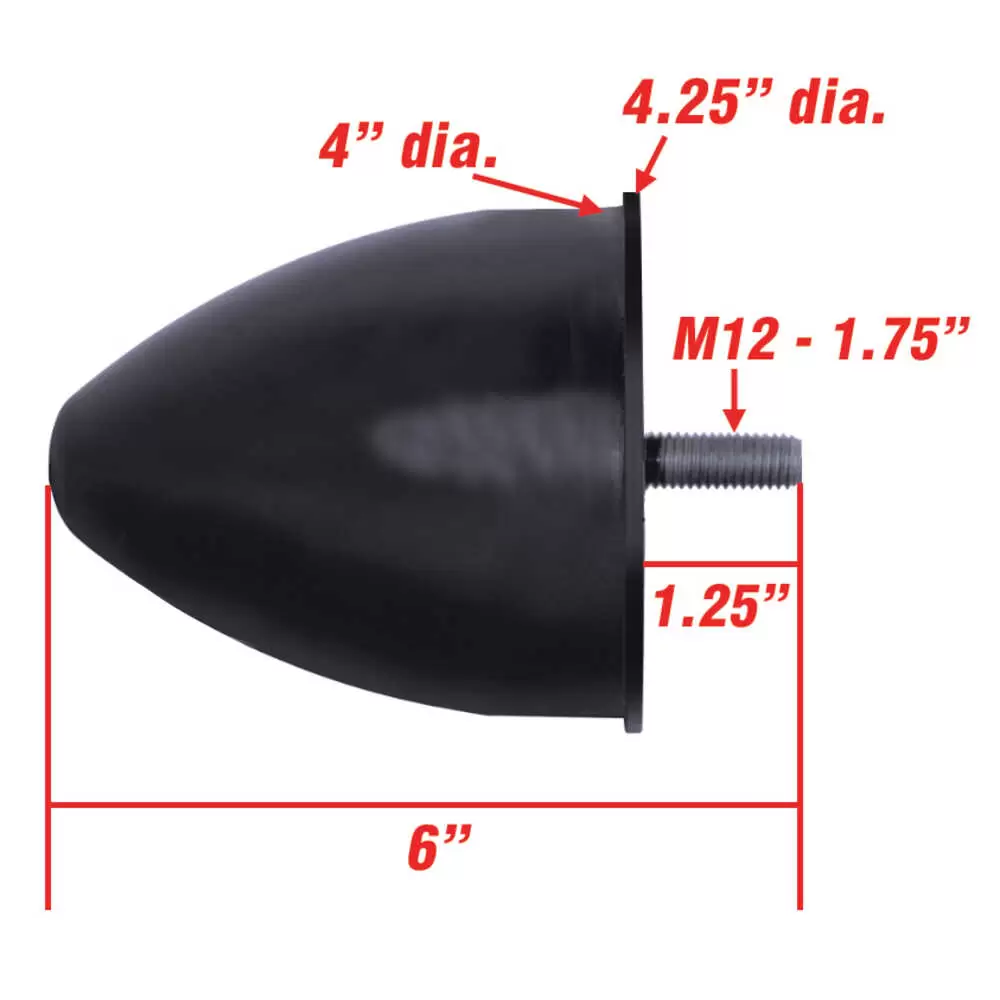 Cone Poly Dock Bumper - 6" x 4.25" x 4.25" 