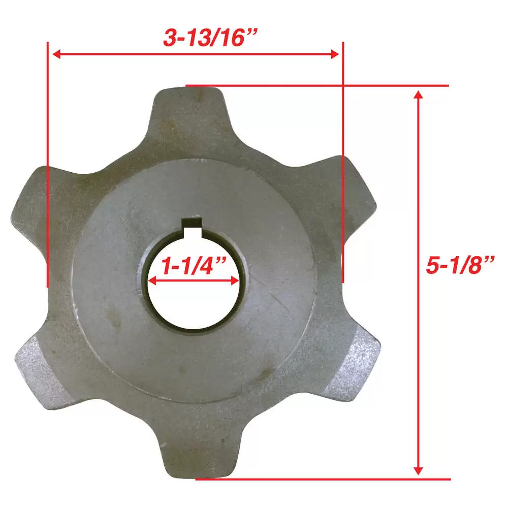 Conveyor Chain sprocket 1-1/4" Shaft - 6 Cog - 667H - Buyers Saltdogg