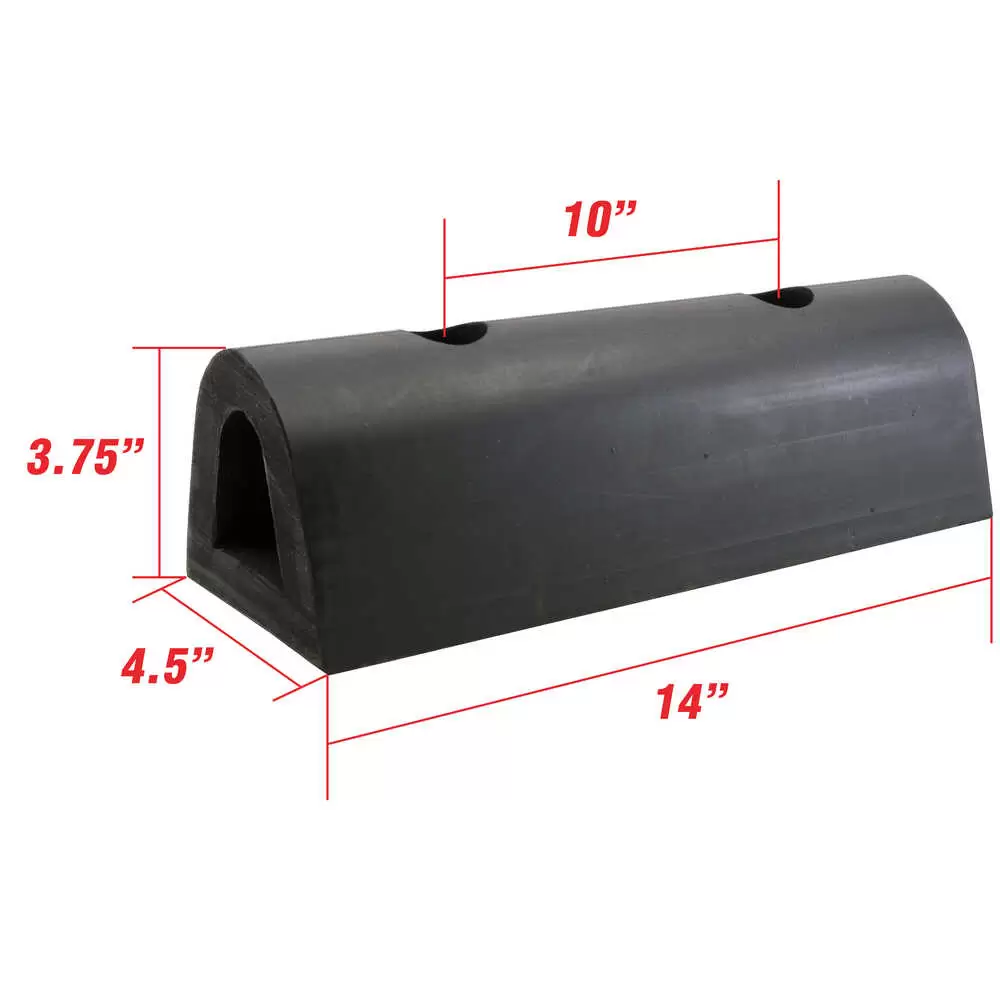 "D" Shape Dock Bumper - 14" x 4.5" x 3.75" with 10" Hole Centers