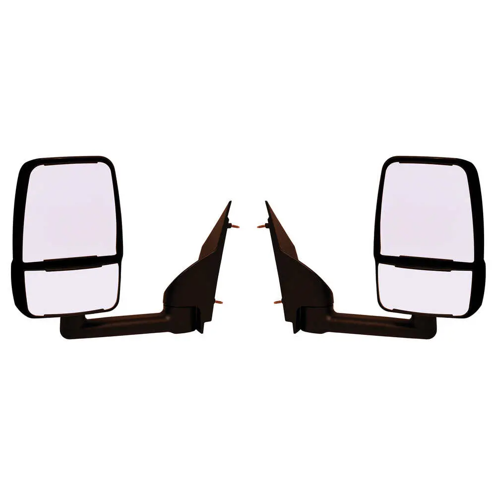Deluxe Manual Mirror Assembly for 102" Body, Black, Pair - Fits E350