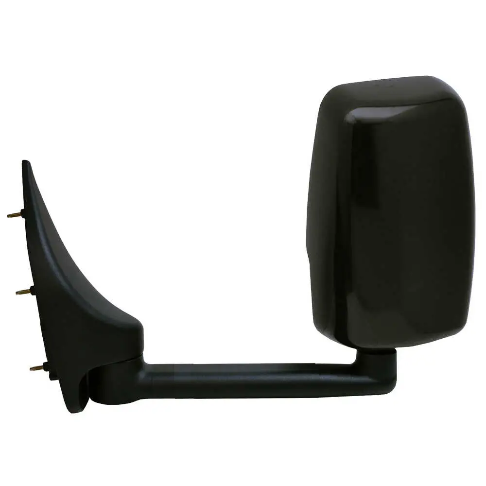 Deluxe Manual Mirror Assembly for 96" Body, Black - Driver/Left Side - Fits Ford E350