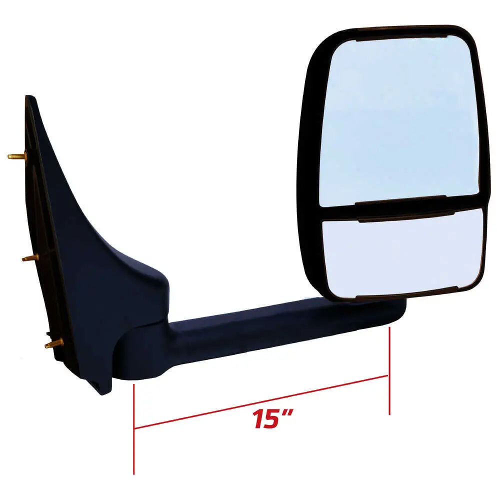 Deluxe Manual Mirror Assembly for 96" Body - Black- Pair - Velvac 714467