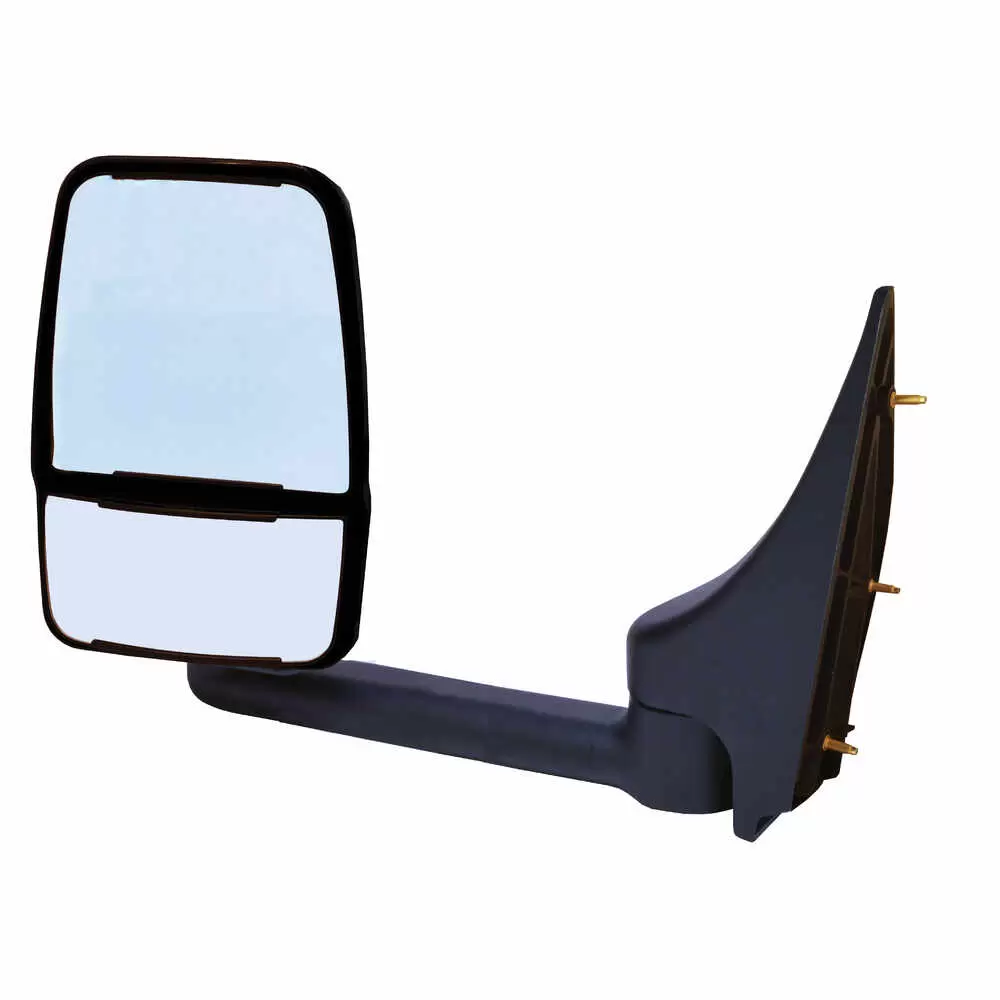 Deluxe Manual Mirror Assembly - Left Side - Black - For 102" Body - Velvac 714471