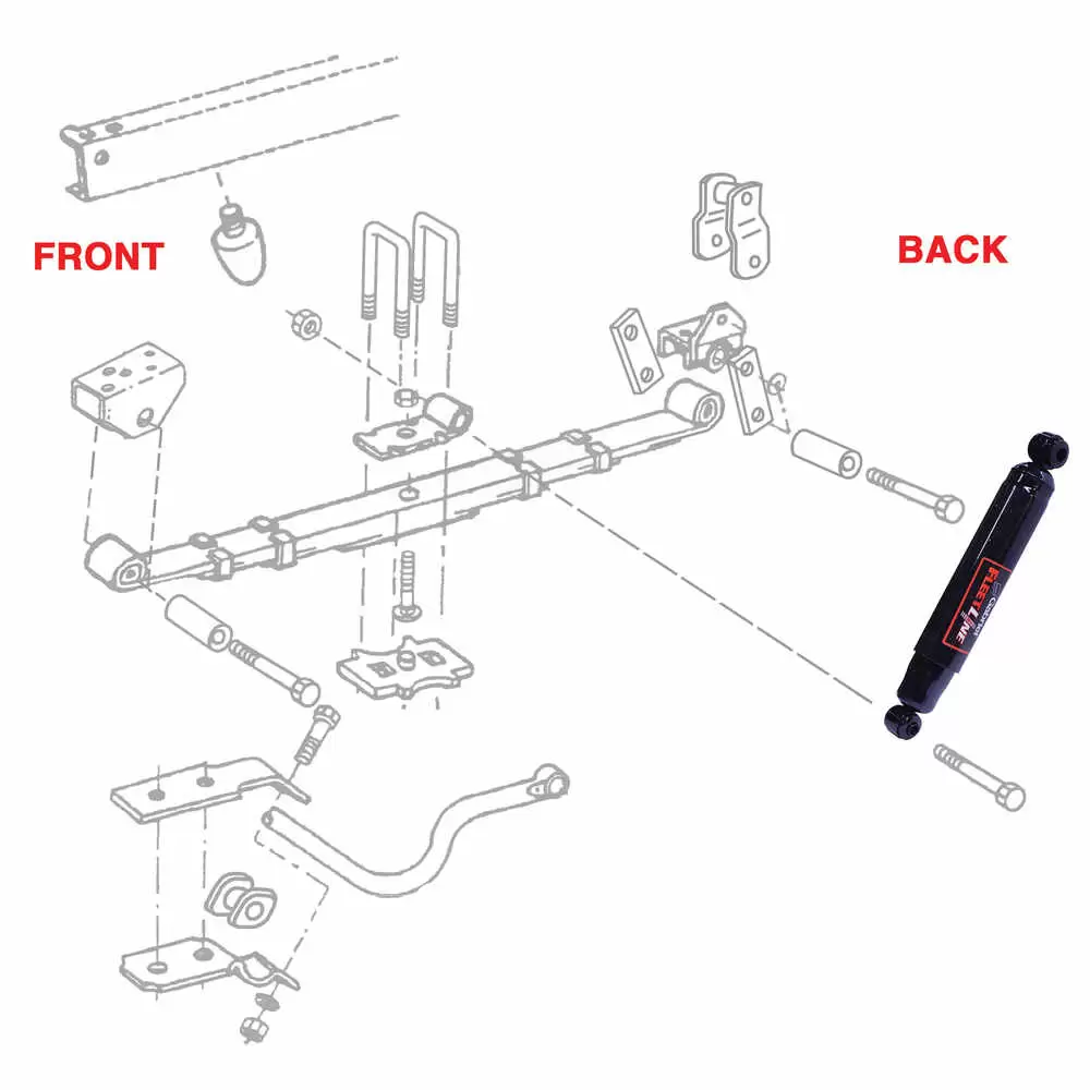 Front Shock Absorber - Fits: Freightliner, John-Deere and Oshkosh 