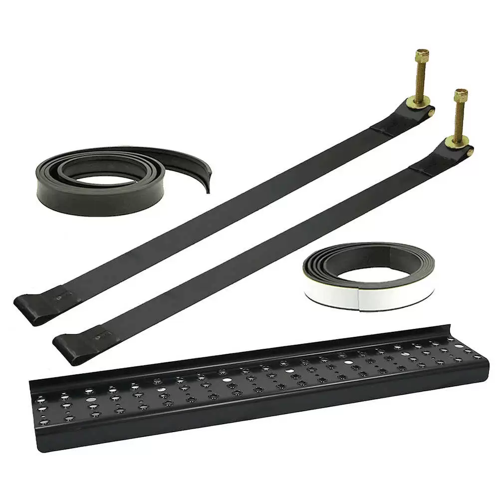 Fuel Tank Mounting Bracket Kit, Steel with Step - Fits Freightliner