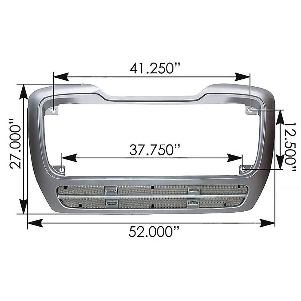 Grille Surround Painted with Lower Bug Screen - Fits Freightliner M2 112, M2 Business Class 2004-2010