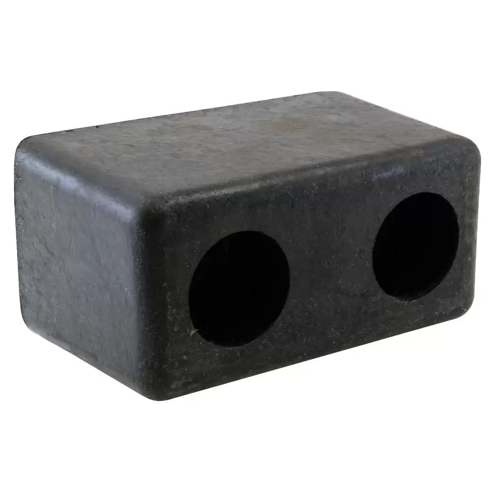 Heavy Duty Rubber Dock Bumper with 3.5" Hole Centers - 6.125" x 4" x 3.625"