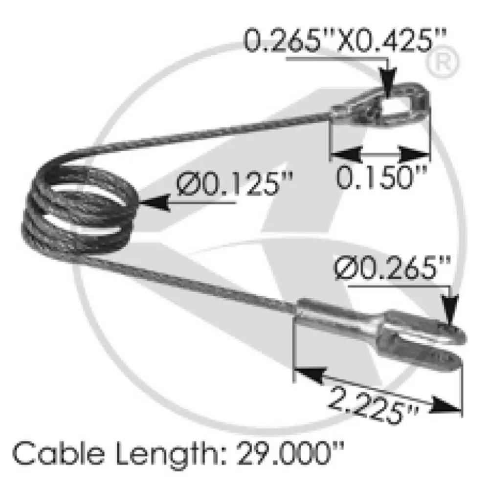 Hood Cable, 29"L - Fits International 4500/4600/4700