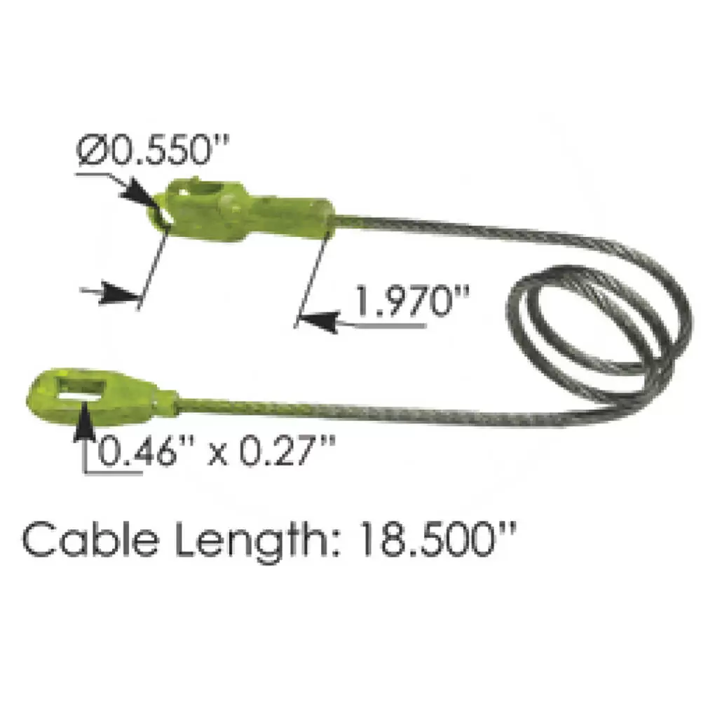 Hood Cable with Frame Extension, 18.5"L - Fits International 4000 Series