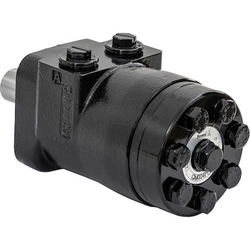 Hydraulic Spinner Motor - 4 Bolt Mount with 2.8 cu. in. Displacement - Straight Cross Drilled Shaft - NPT Ports - Buyers SaltDogg