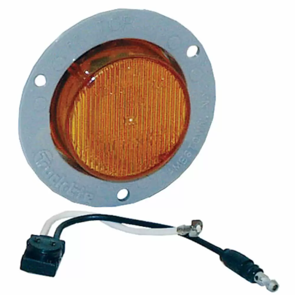 LED 2" Yellow Flanged Clearance/Marker Lamp with Plug