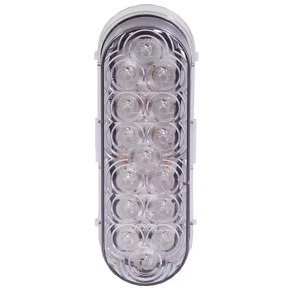 LED 6" Oval Light Amber Light with Clear Lens, 9 LED's