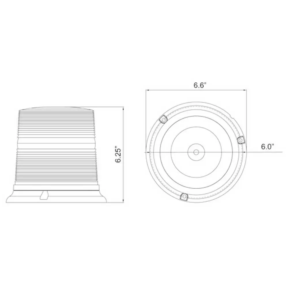 LED Class 1 Warning Beacon - 6.25" Tall - Permanent Mount