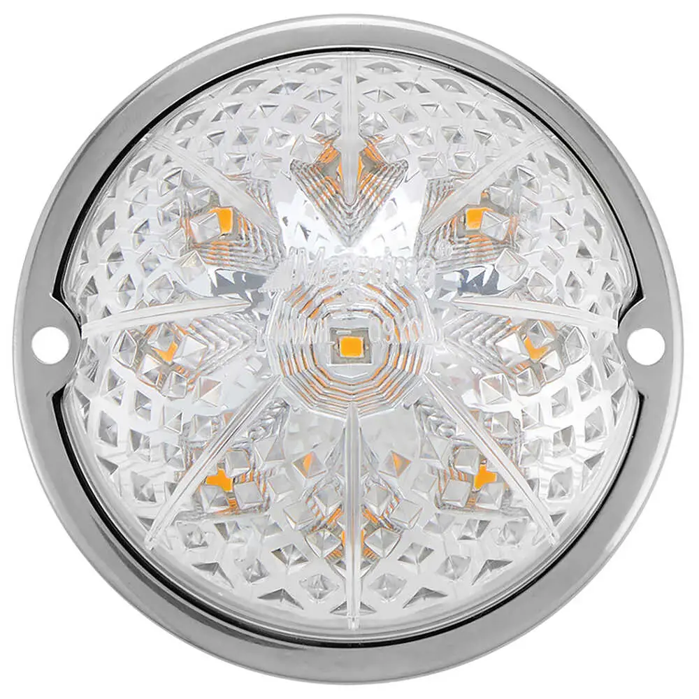 LED Watermelon Clearance Marker Light - Amber, Clear Lens