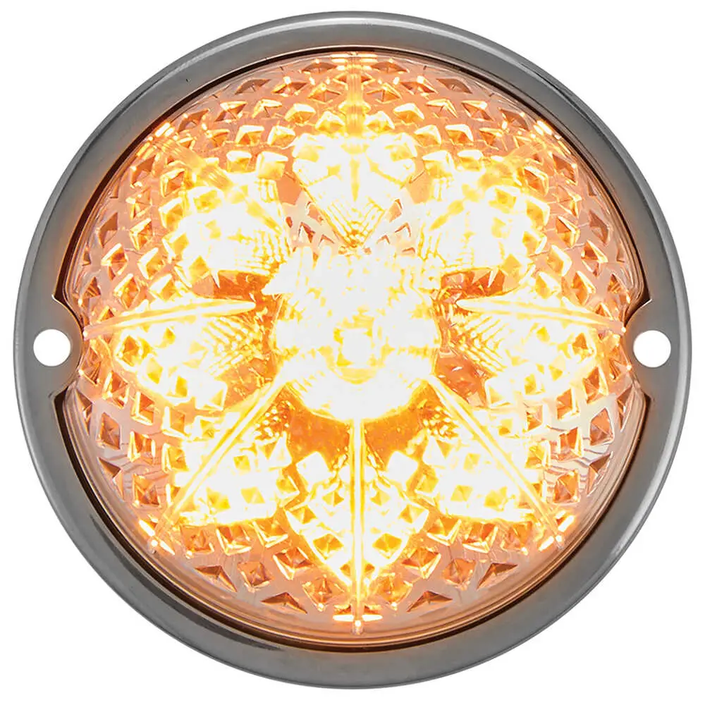 LED Watermelon Clearance Marker Light - Amber, Clear Lens