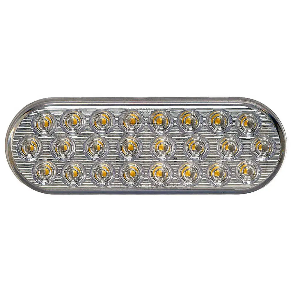 LED White oval warning light has 7 selectable flash patterns