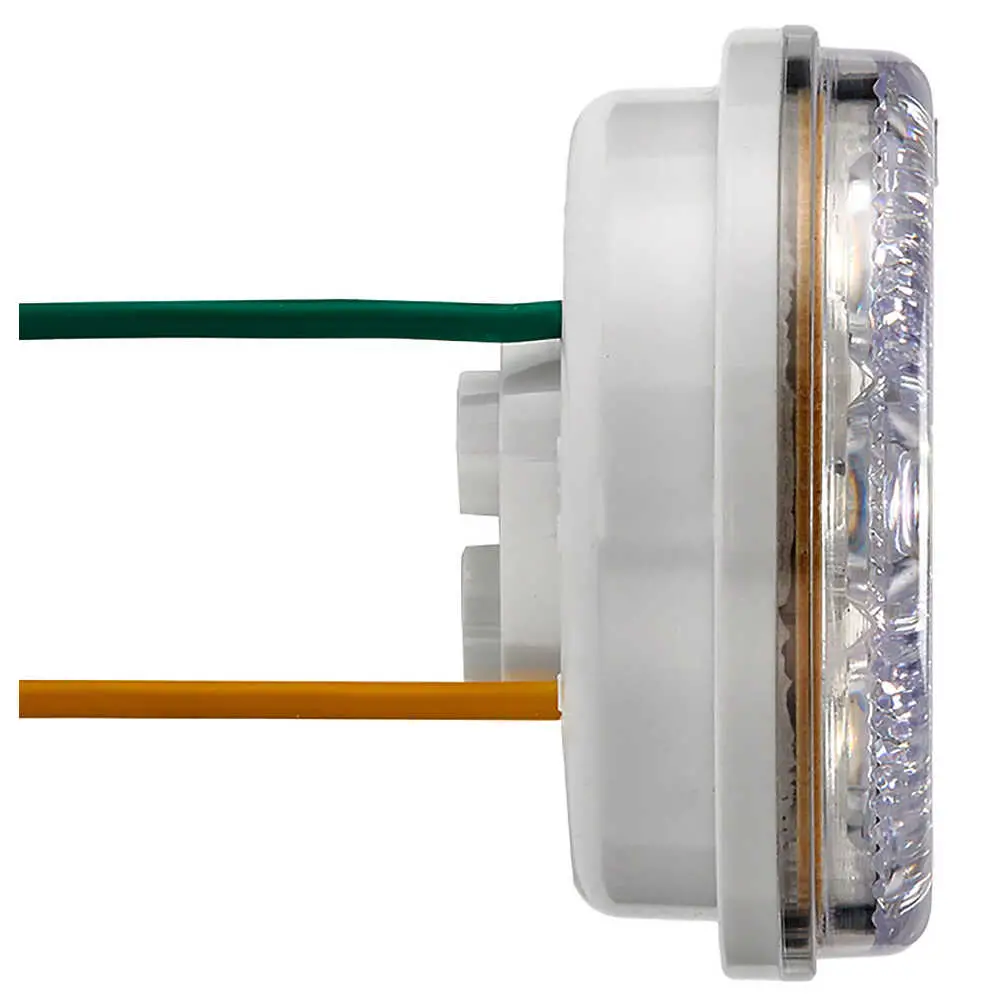 LED White oval warning light has 7 selectable flash patterns