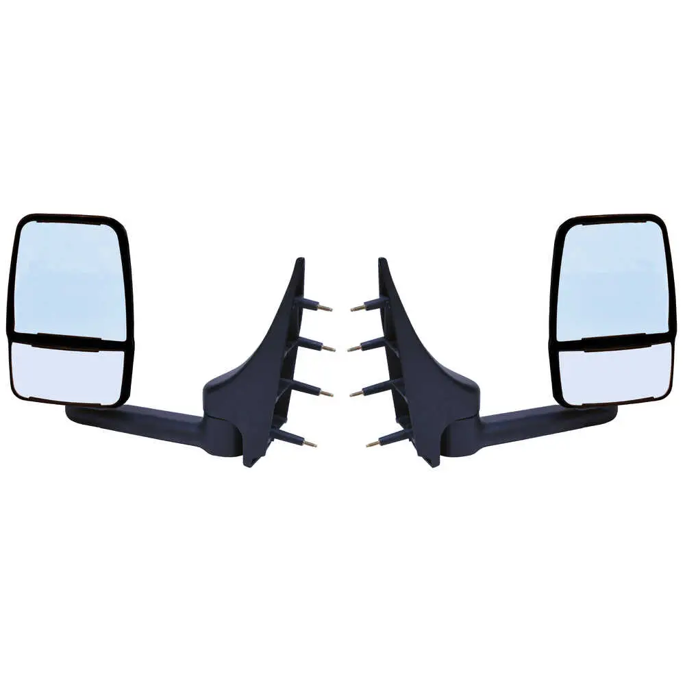 Left 2020 Deluxe Manual Mirror Assembly for 96" Body Width - Driver side - Black - Fits 03-On Ford E-Series - Velvac 715451