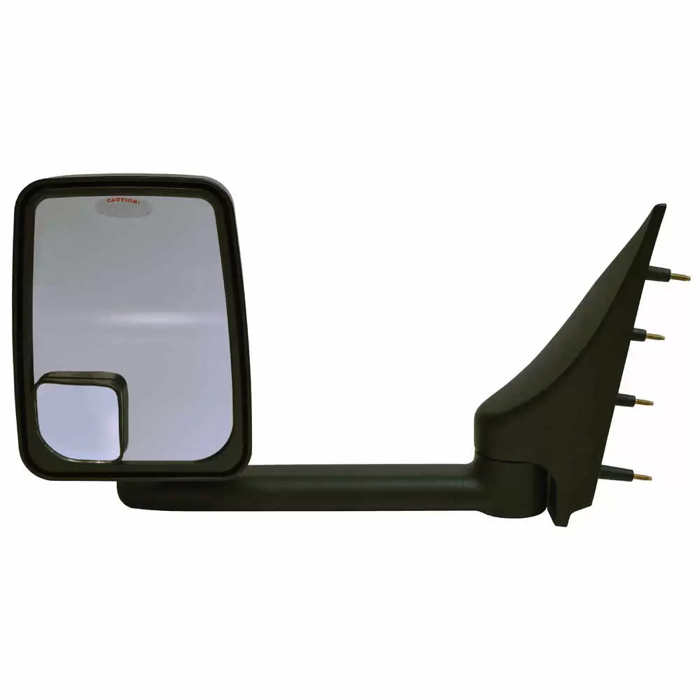 Left 2020 Standard Heated Remote Mirror Assembly for 96" Body Width - Black - Fits 03-On Ford E-Series - Velvac 715423
