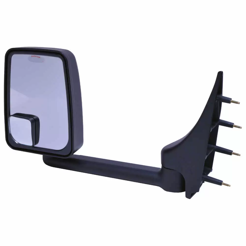 Left 2020 Standard Heated Remote Mirror Assembly for 96" Body Width - Driver side - Black - Fits 03-On Ford E-Series - Velvac 715423