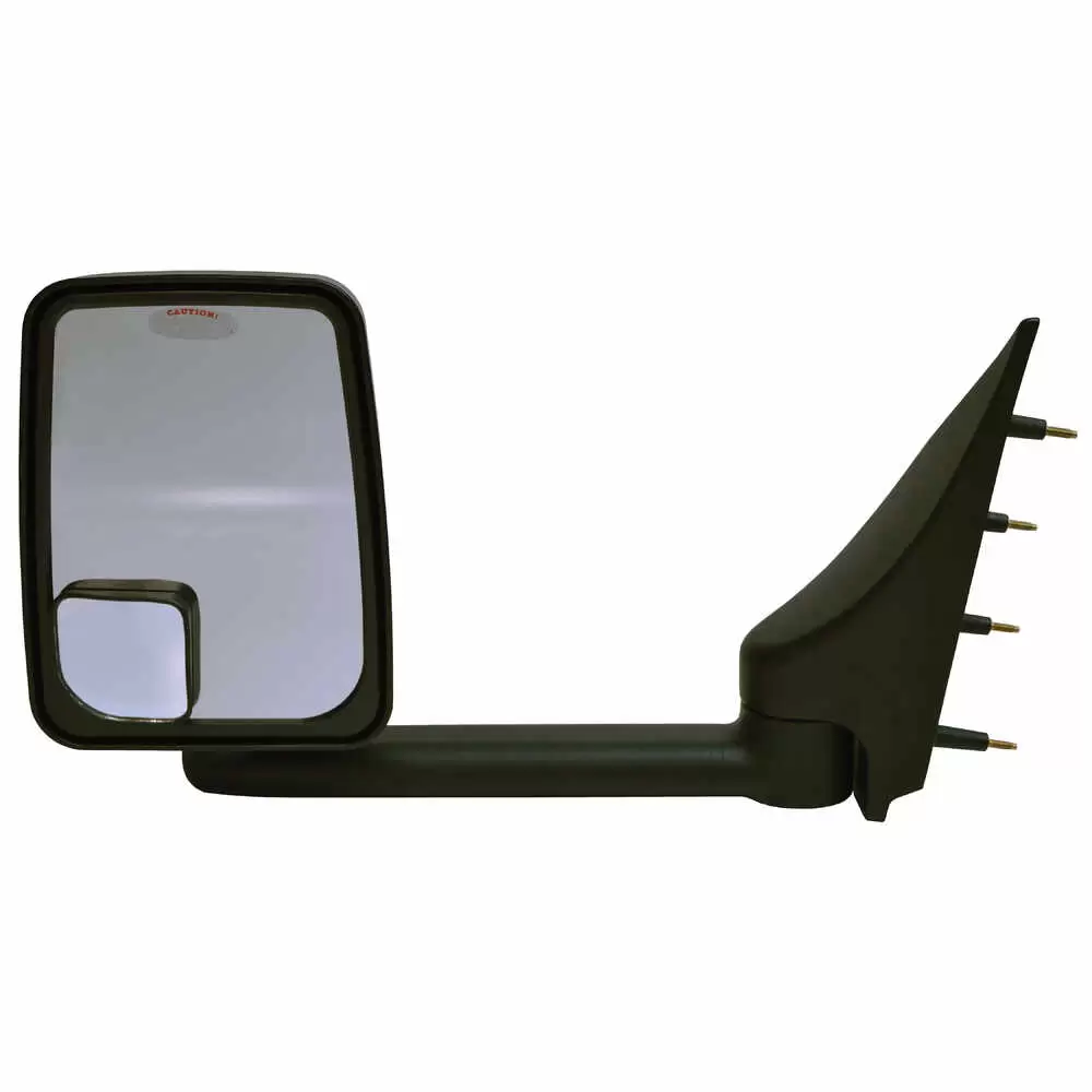 Left 2020 Standard Heated Remote Mirror Assembly for 96" Body Width - Driver side - Black - Fits 03-On Ford E-Series - Velvac 715423