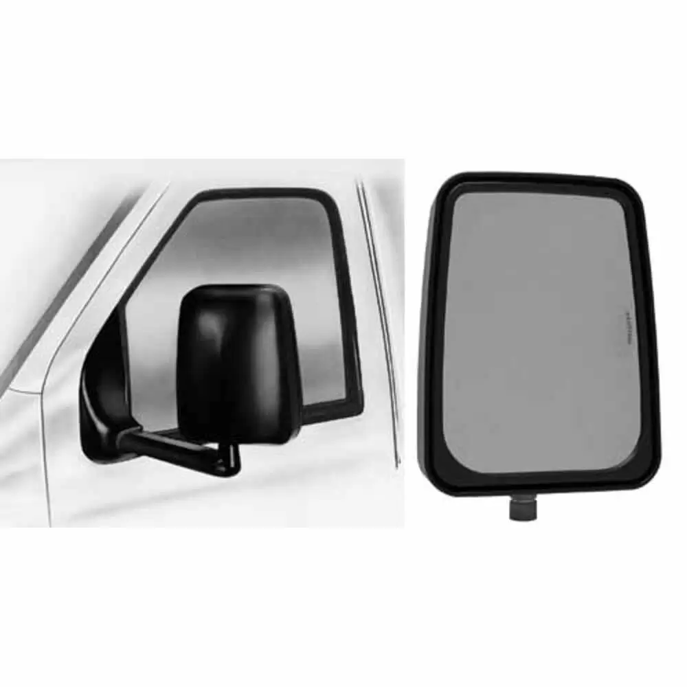 Left 2020 Standard Heated Remote Mirror Assembly for 96" Body Width - Driver side - Black - Fits 03-On Ford E-Series - Velvac 715423