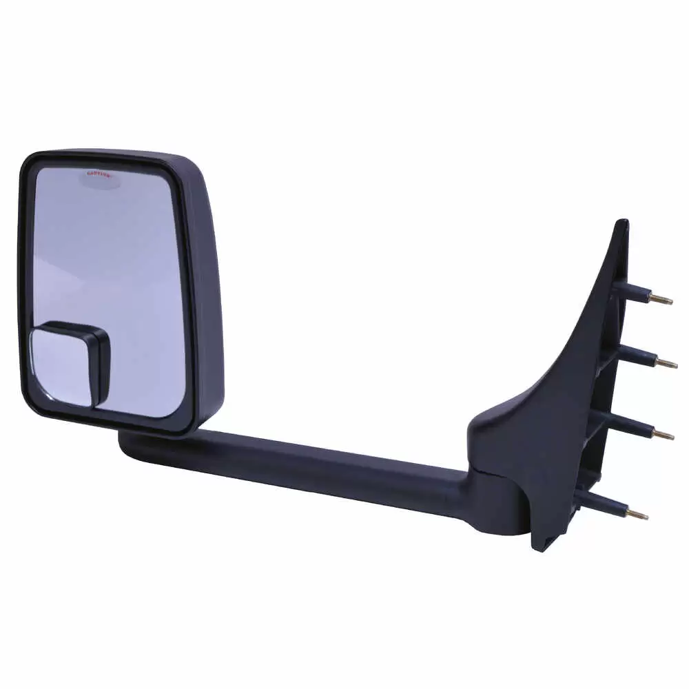 Left 2020 Standard Manual Mirror Assembly for 102" Body Width - Driver side - Black - 03-On Ford E Series - Velvac 715409