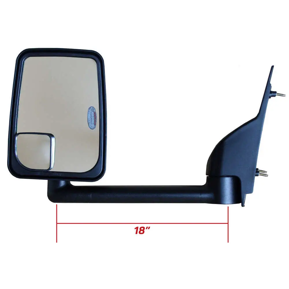 Left 2020 Standard Manual Mirror Assembly for 102" Body Width - Driver side - Black - Fits GM - Velvac 714561