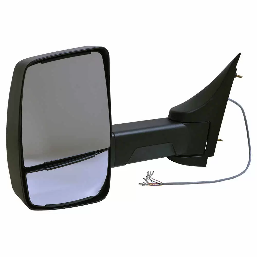 Left 2020XG Deluxe Heated Remote / Manual Mirror Assembly with Light for 96" Body Width - Driver side - Black - Velvac 716353