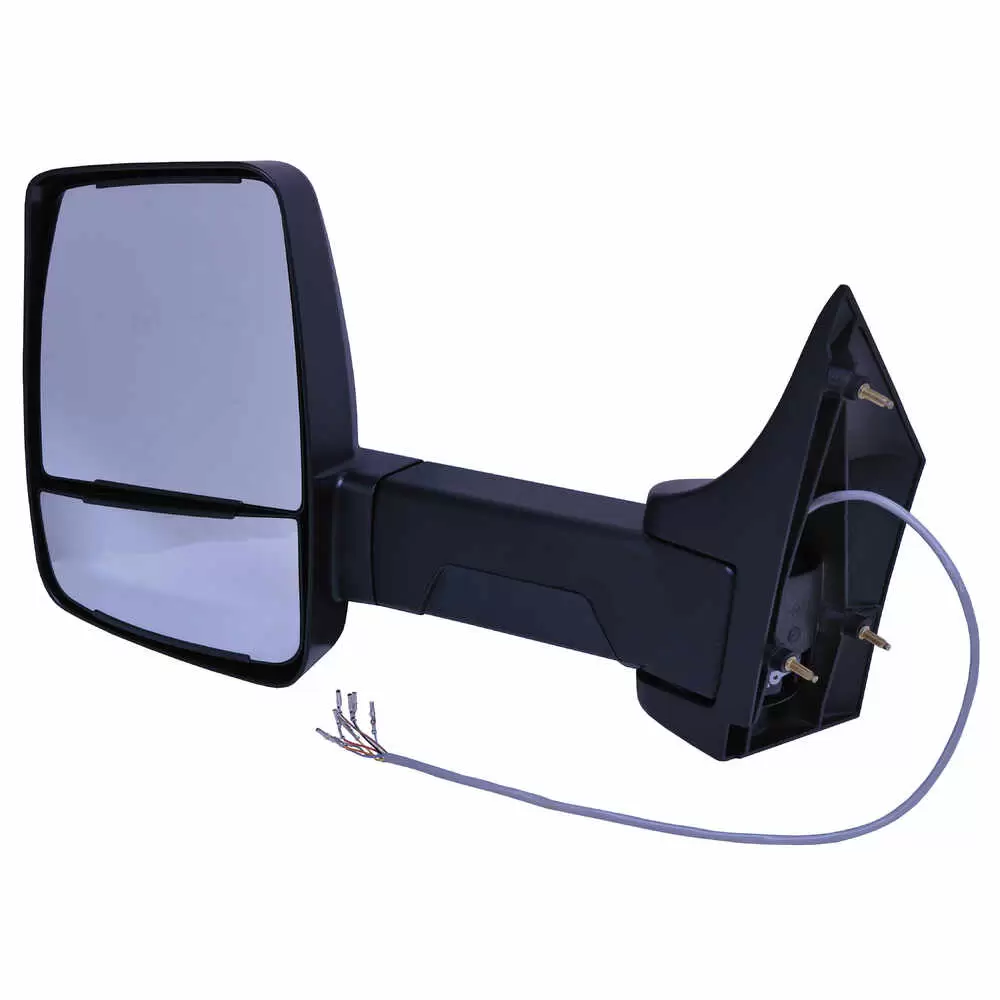 Left 2020XG Deluxe Heated Remote / Manual Mirror Assembly with Light for 96" Body Width - Driver side - Black - Velvac 716353